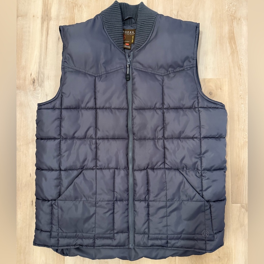 Western Mens Roper quilted Vest| Black
